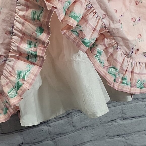 VINTAGE DAISY KINGDOM Girls Dress Size 8 Pink Floral Tea Party Factory Made Flaw - Picture 10 of 14